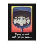 Quantum Kid in Wine Glass Thinking of You Post Card