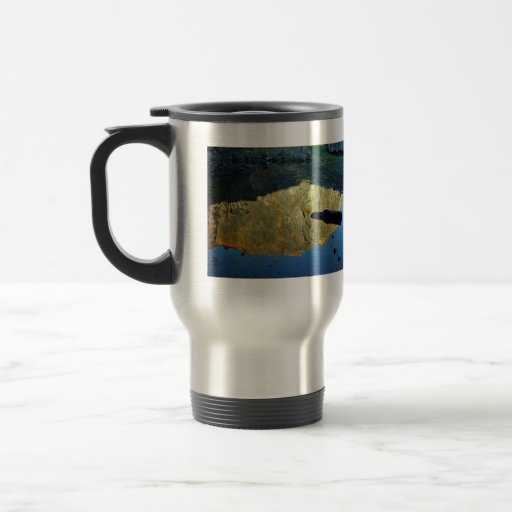 Quarry reflected in pool coffee mug