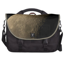Quarter Moon with Visible Craters Laptop Bag