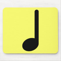 Quarter Note with Stem Facing Up mousepads