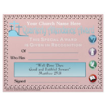 Quarterly Attndance Award Custom Letterhead