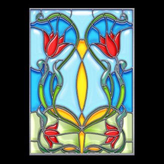 Quartet of Red Tulips Print
