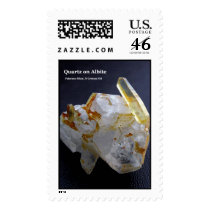 Quartz on Albite postage by Minpics Quartz on Albite postage