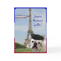 Quatorze Juillet French Bulldog greeting card by ritmoboxer Quatorze Juillet French Bulldog greeting card