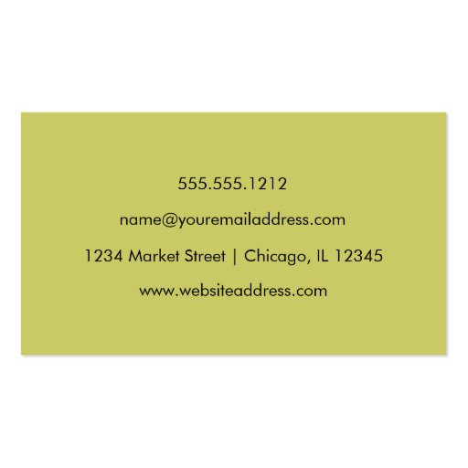 Quatrefoil Background Business Card - olive (back side)