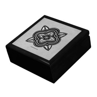Quatrefoil Black on Silver Keepsake Box