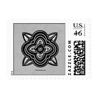 Quatrefoil Black on Silver Stamp