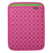Quatrefoil clover pattern hot pink white fashion ipad sleeves