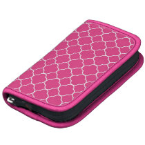 Quatrefoil clover pattern hot pink white fashion planners