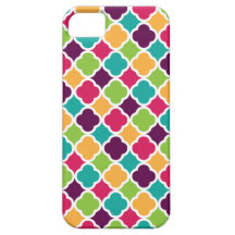 Quatrefoil Pattern Green Pink Purple Orange Teal iPhone 5 Cover