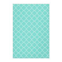 Quatrefoil Teal Canvas Print