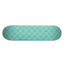 Quatrefoil Teal Skate Board Decks