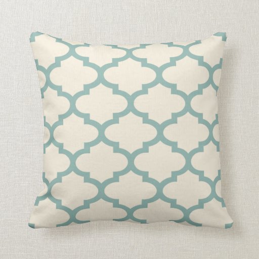 Quatrefoil Turquoise Inverted Throw Pillow Zazzle