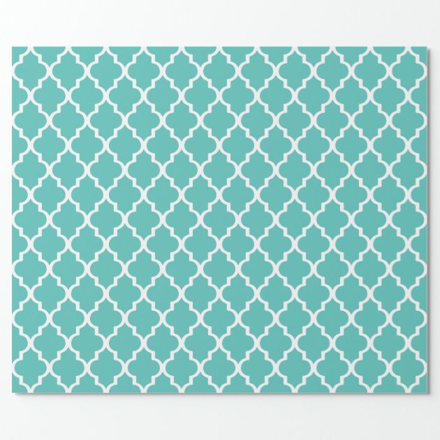 Quatrefoil Wrapping Paper - Turquoise-2