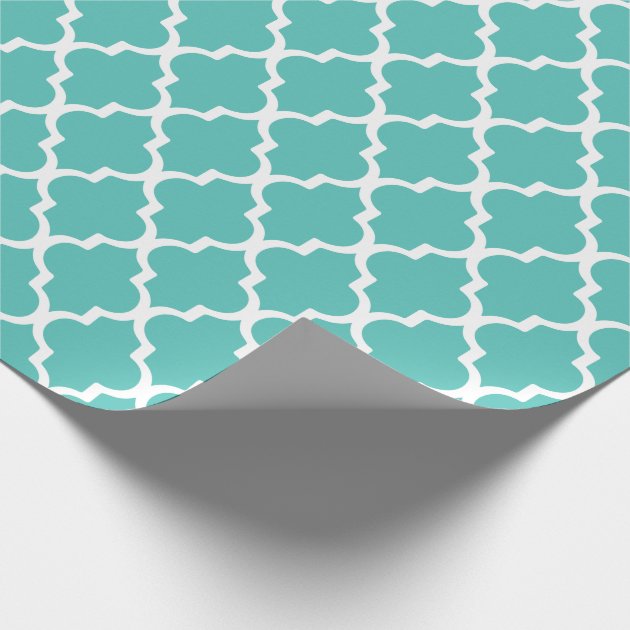 Quatrefoil Wrapping Paper - Turquoise-3