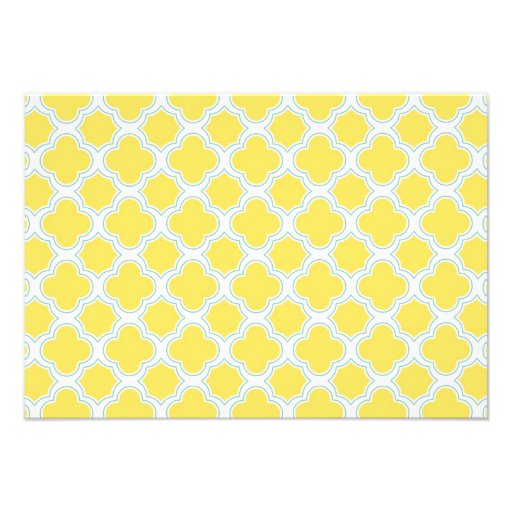 Quatrefoil Yellow & Turquoise Reception Info Card