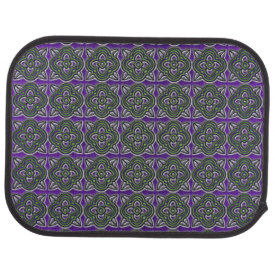 Quatrefoils Green on Purple Floor Mat