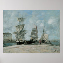 Quay at Honfleur 1865 Print