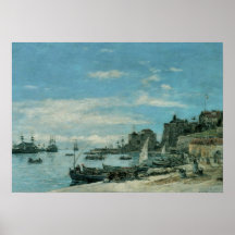 Quay at Villefranche 1892 Print