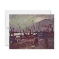 Quay In Antwerp By Ship By Vincent Van Gogh Announcement