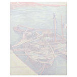 Quay With Men Unloading Sand Barges, Moored Boat W letterhead