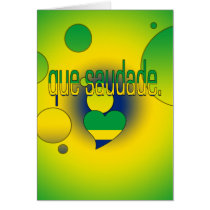 Que Saudade! Brazil Flag Colors Pop Art Card
