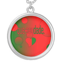 Que Saudade! Portugal Flag Colors Pop Art Custom Necklace