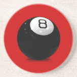 QUEBALL POOL GAME SPORTS FUN ICON LOGO BLACK WHIT coasters