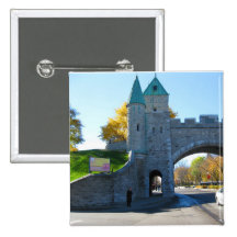 Quebec City Canada Castle Gates Pinback Button