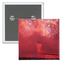 Quebec City, Quebec, Canada. Fireworks at Parc Pinback Buttons