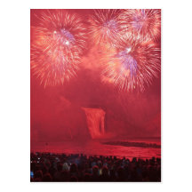 Quebec City, Quebec, Canada. Fireworks at Parc Postcard