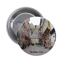 Quebec City Street Pinback Button