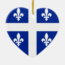 Quebec Flag Heart Christmas Ornament