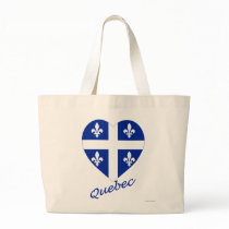 Quebec Flag Heart with Name Tote Bag
