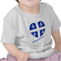 Quebec Flag Heart with Name T Shirts