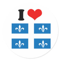QUEBEC FLAG ROUND STICKER