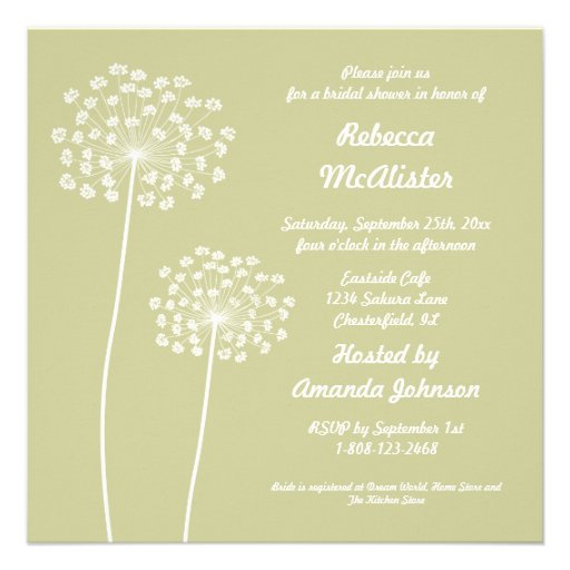 Queen Anne Bridal Shower Invitation