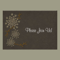 Queen Anne's Lace Brown Wedding Invitation invitations