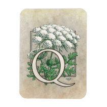 Queen Anne's Lace Flower Monogram Flexible Magnet