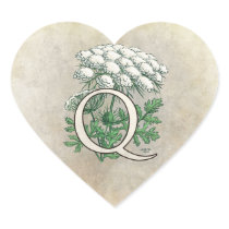 Queen Anne's Lace Flower Monogram stickers