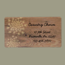 Queen Anne's Lace On Wood Label labels
