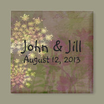 Queen Anne's Lace Wedding Favor Magnet magnets