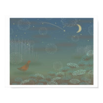 Queen Anne's Night Walk Illustration Print by EuphorianChic Queen Anne's Night Walk Illustration Print