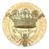 Queen Bee Round Seals or Stickers