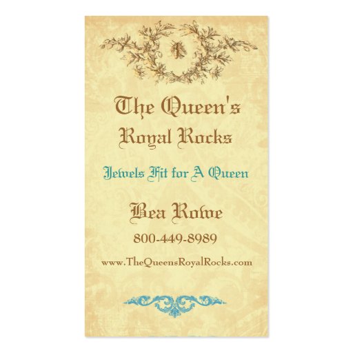 Queen Bee Royal Crown Business Card (back side)