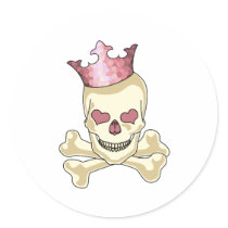Queen Bitch Round Stickers
