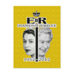 Queen Diamond Jubilee Gold Postcard