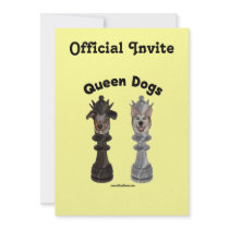 Queen Dogs Chess Personalized Invitations
