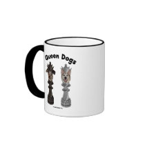 Queen Dogs Chess Coffee Mugs