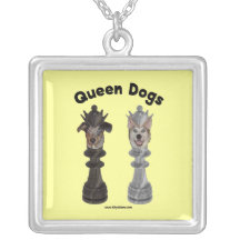 Queen Dogs Chess Personalized Necklace